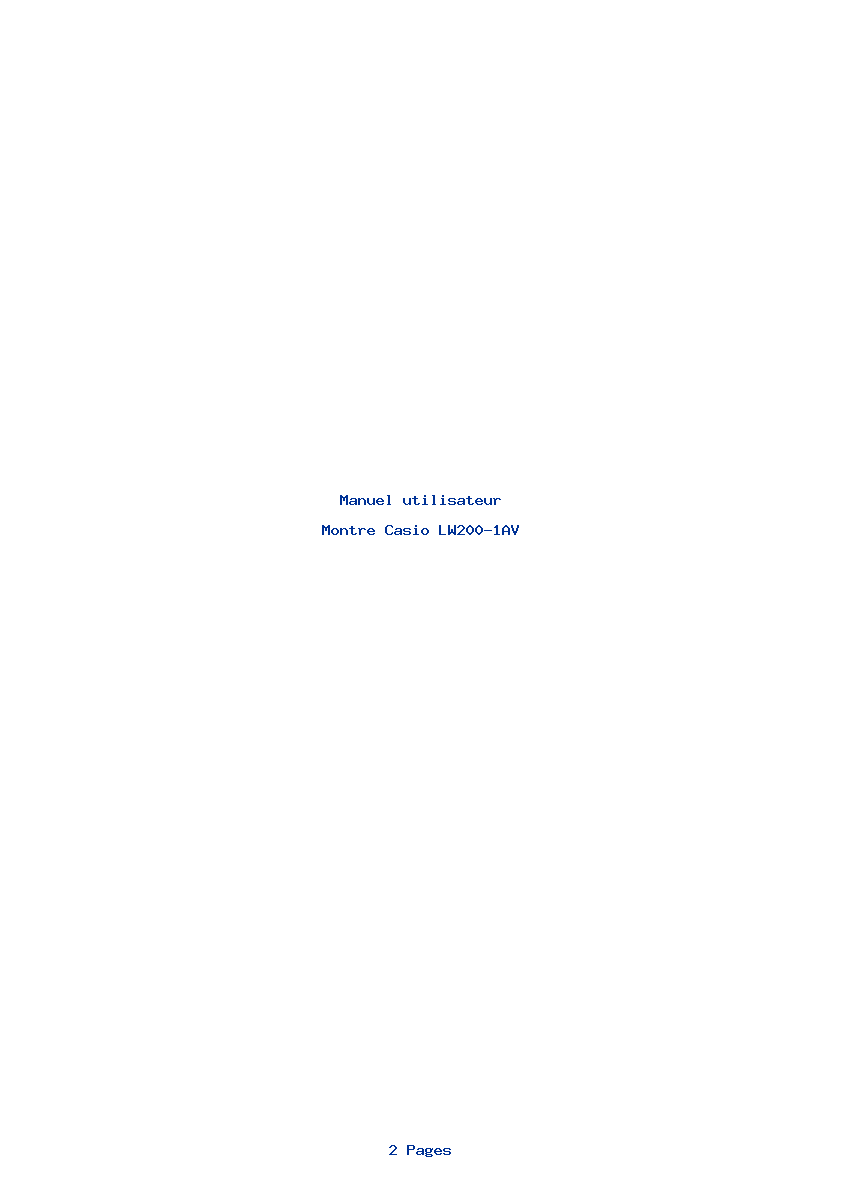 Image de la première page du manuel de l'appareil LW200-1AV