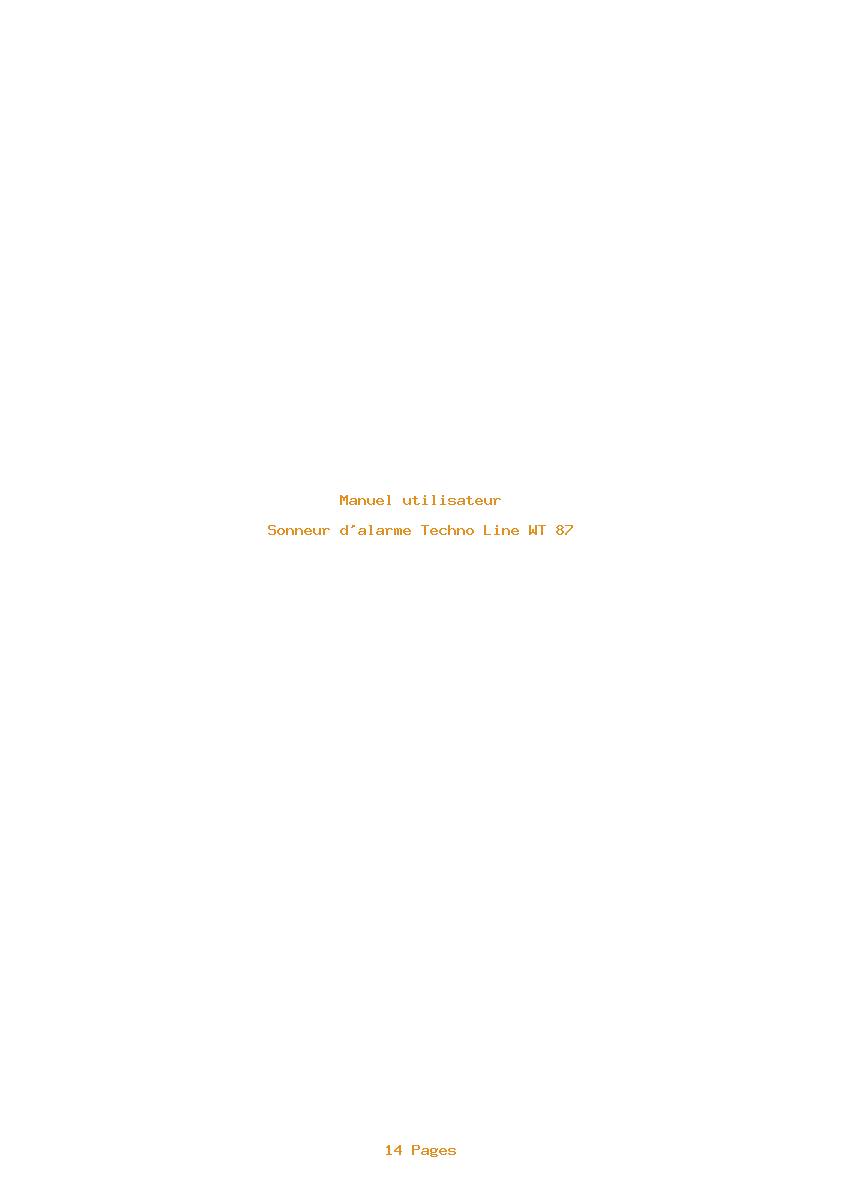 Image de la première page du manuel de l'appareil WT 87