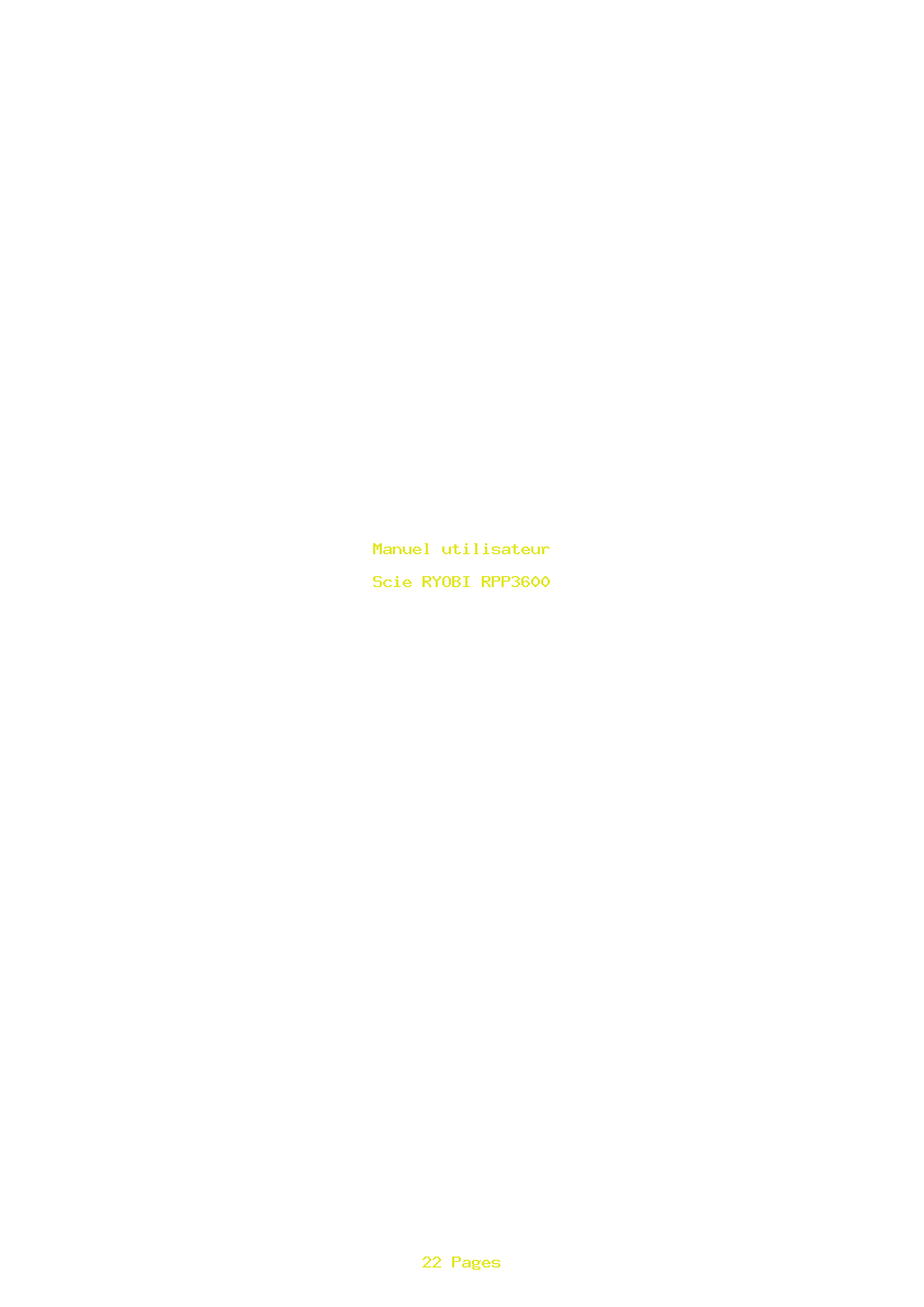 Page 1 de la notice Manuel utilisateur RYOBI RPP3600
