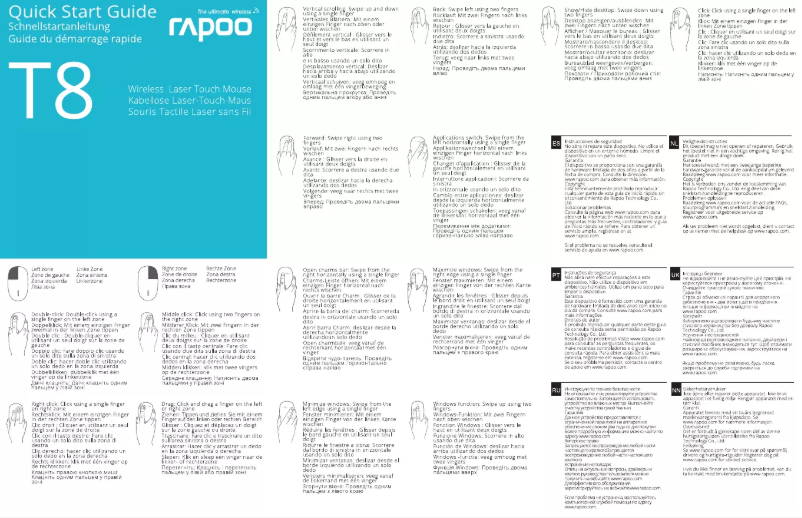 Page 1 de la notice Manuel utilisateur Rapoo T8