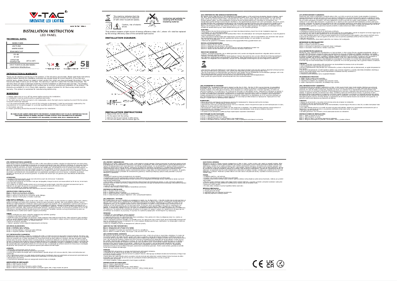 Page 1 de la notice Manuel utilisateur V-TAC VT-6436