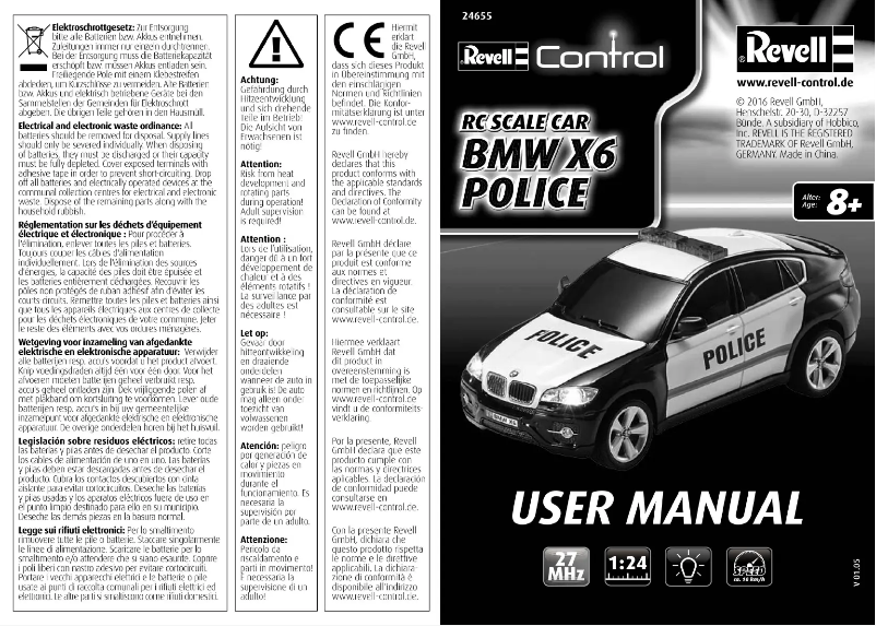 Page 1 de la notice Manuel utilisateur Revell BMW X6 Police