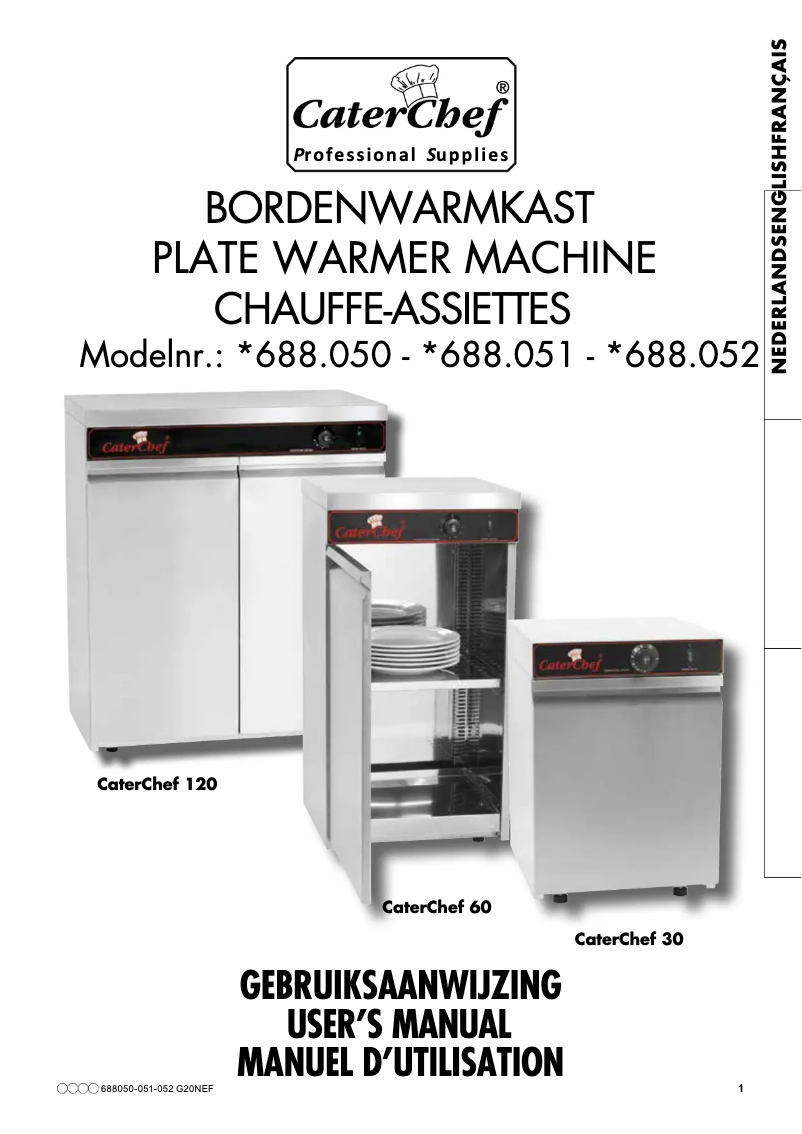 Page 1 de la notice Manuel utilisateur CaterChef 688052