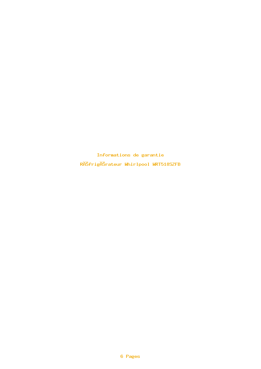 Image de la première page du manuel de l'appareil WRT518SZFB