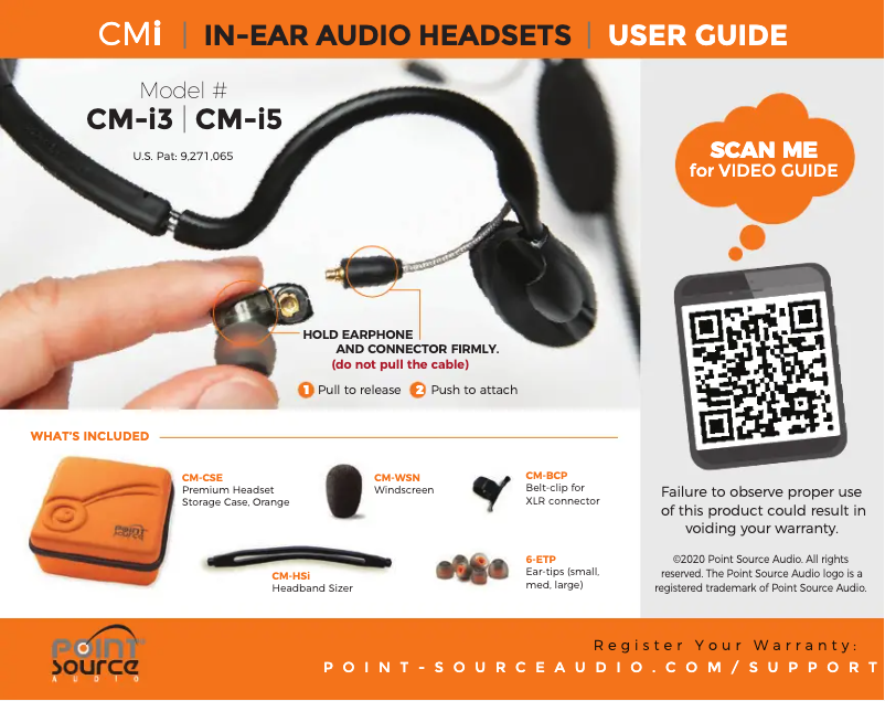 Page 1 of the manual User Manual Point Source Audio CM-i3