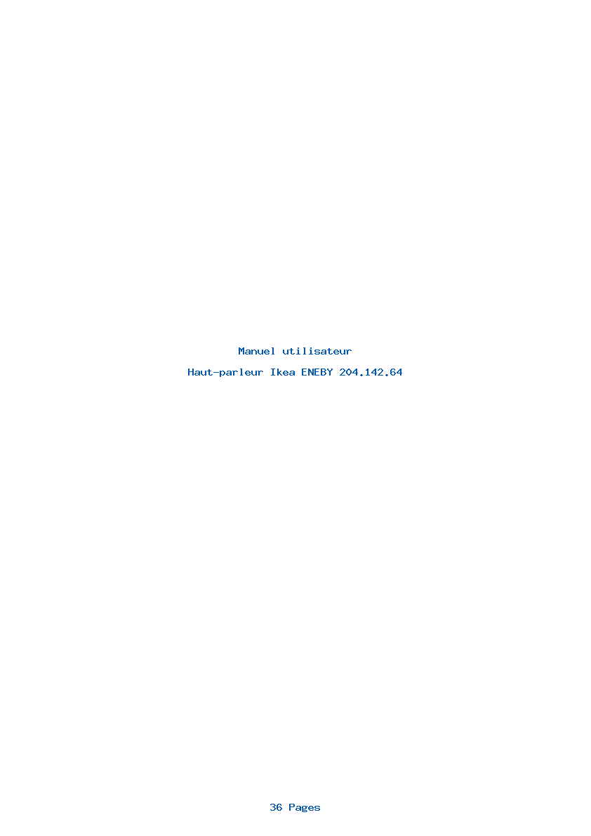 Page 1 de la notice Manuel utilisateur Ikea ENEBY 204.142.64
