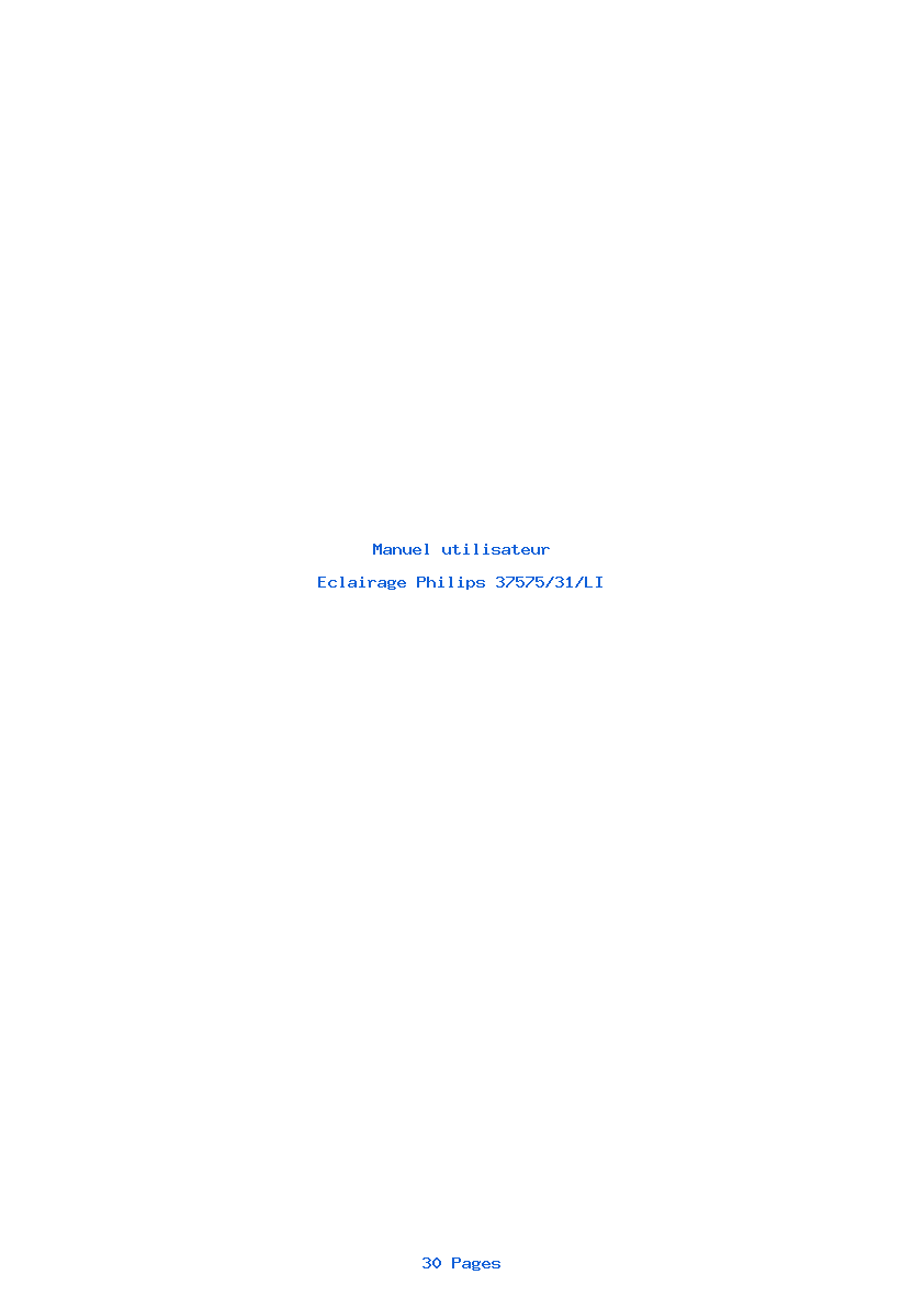 Page 1 de la notice Manuel utilisateur Philips 37575/31/LI