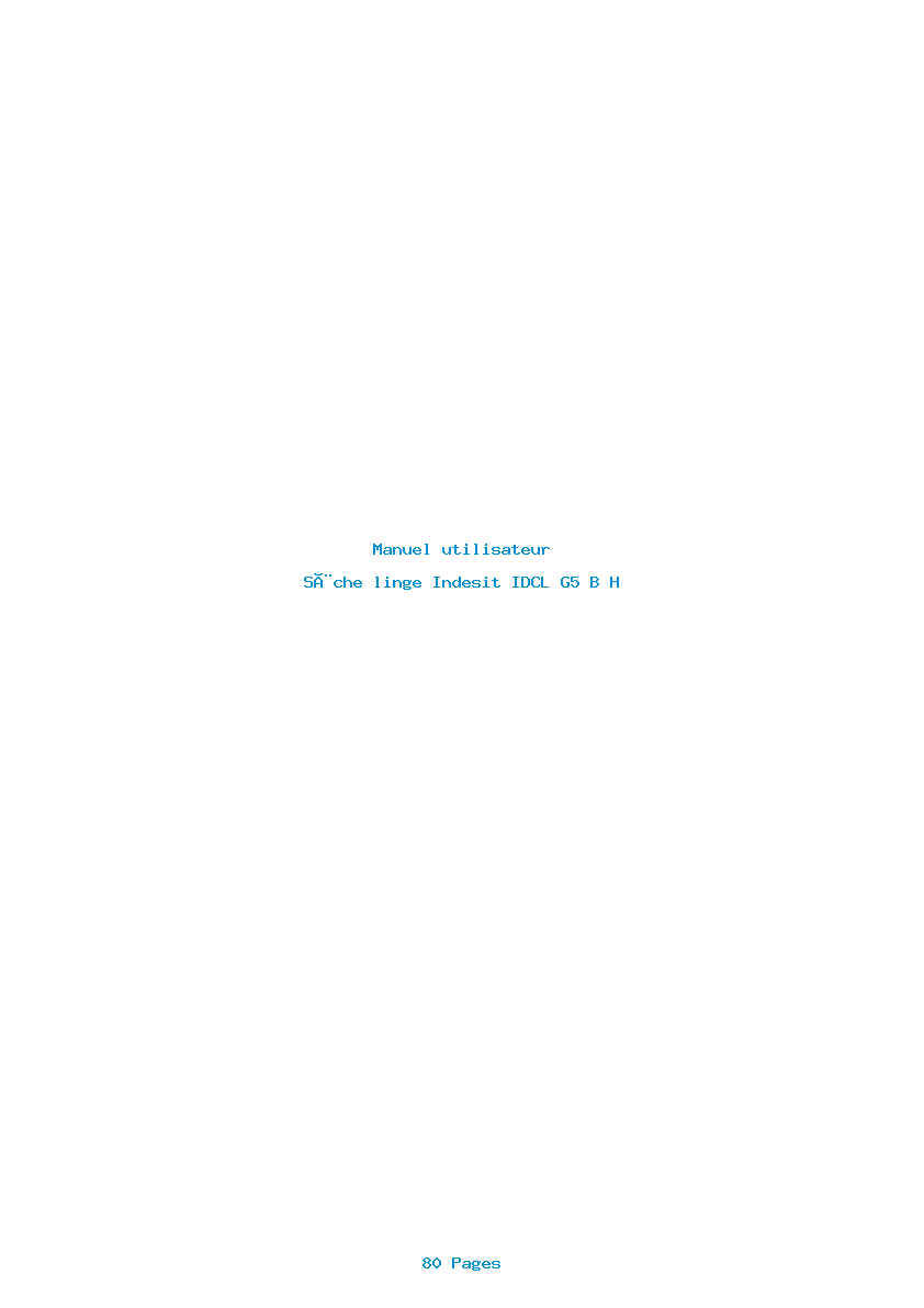 Page 1 de la notice Manuel utilisateur Indesit IDCL G5 B H