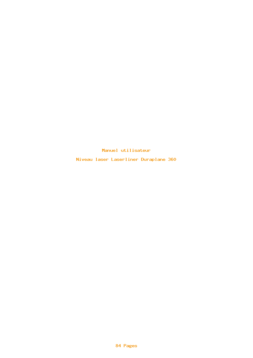 Page 1 de la notice Manuel utilisateur Laserliner Duraplane 360