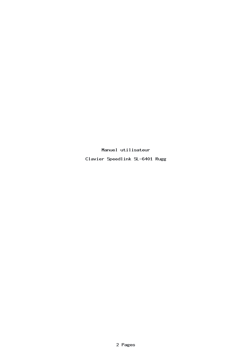 Page 1 de la notice Manuel utilisateur Speedlink SL-6401 Rugg