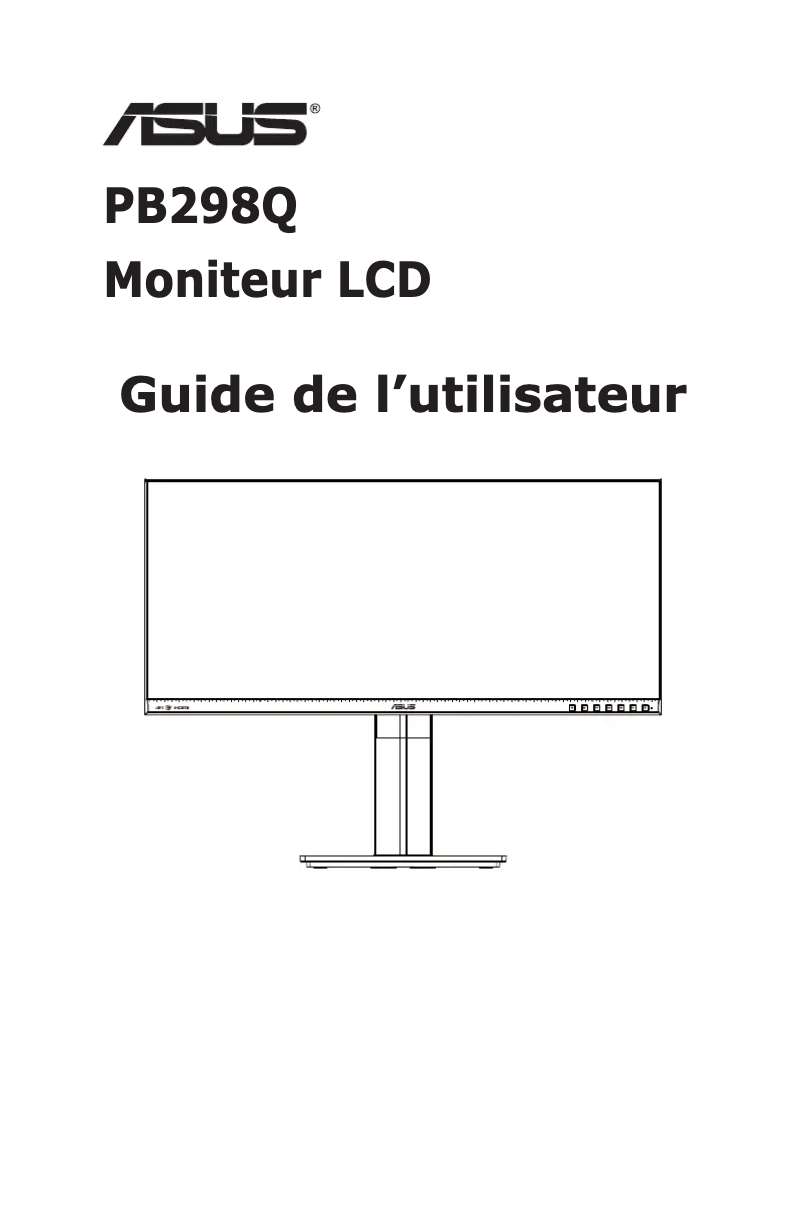 Page 1 de la notice Manuel utilisateur Asus PB298Q
