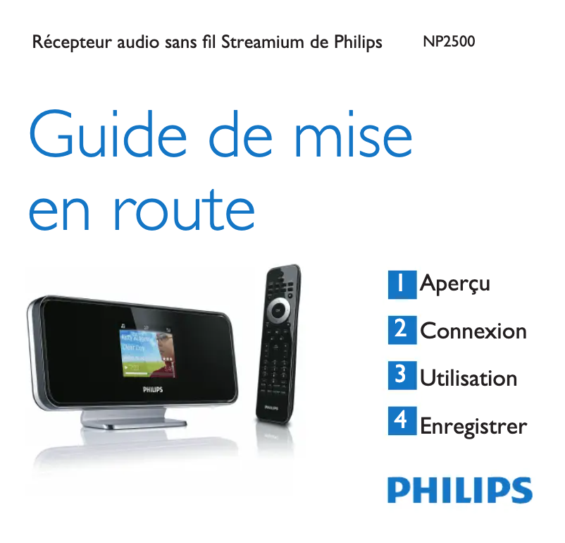 Page n°1 - Guide de démarrage rapide Philips Streamium NP2500