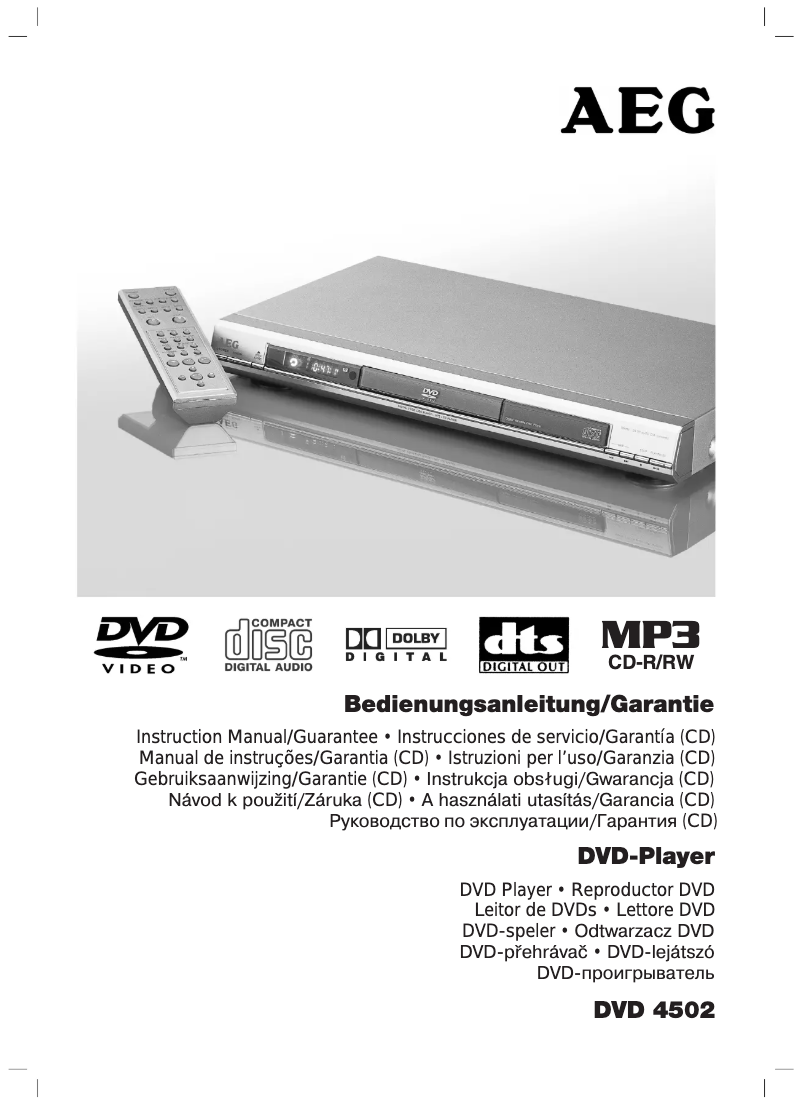 Page 1 de la notice Manuel utilisateur AEG DVD 4502