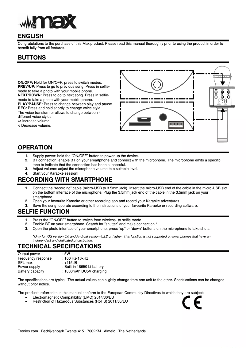Página 1 del manual Manual de usuario MAX KM01G