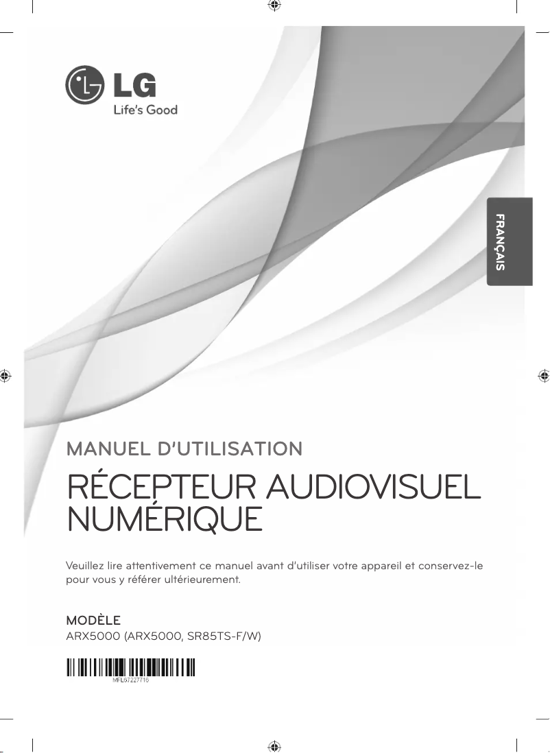 Page 1 de la notice Manuel utilisateur LG ARX5000
