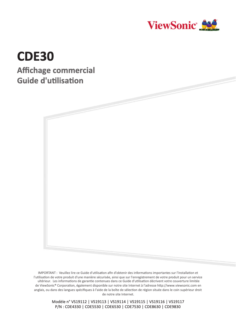 Página 1 del manual Manual de usuario Viewsonic CDE8630