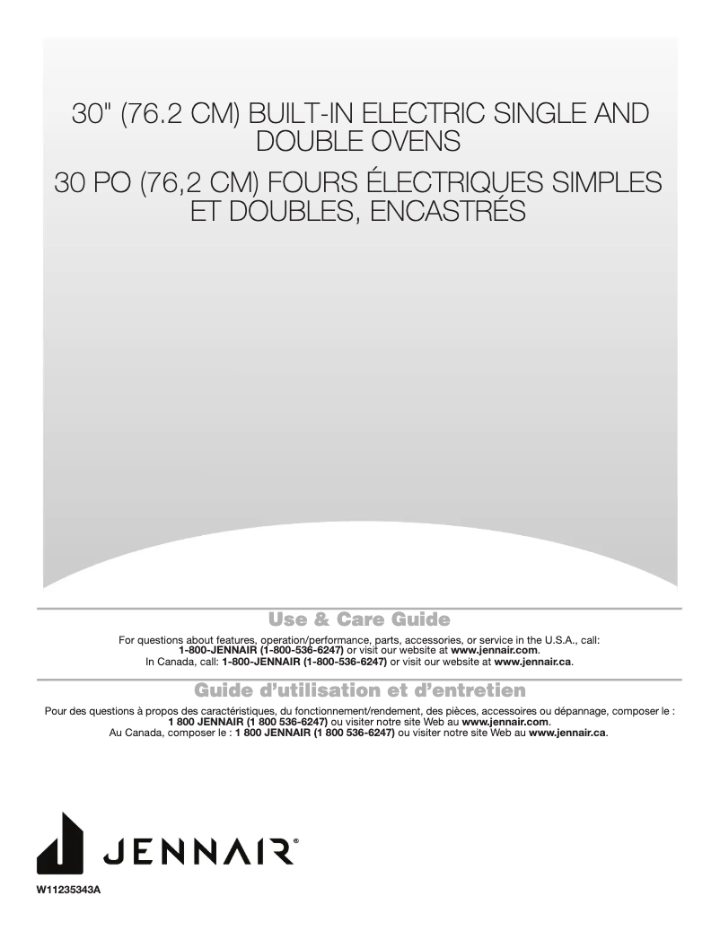 Page 1 of the manual Use and Maintenance Manual JennAir JJW3830LM