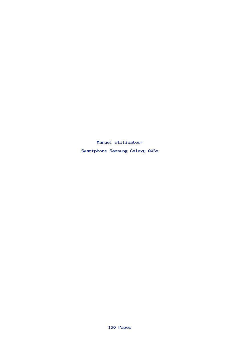 Page 1 de la notice Manuel utilisateur Samsung Galaxy A03s