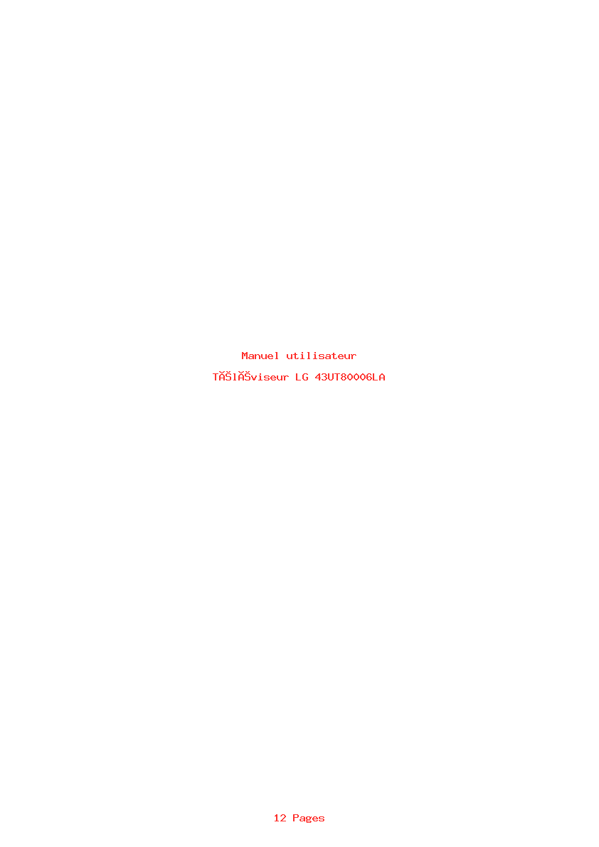 Page 1 de la notice Manuel utilisateur LG 43UT80006LA