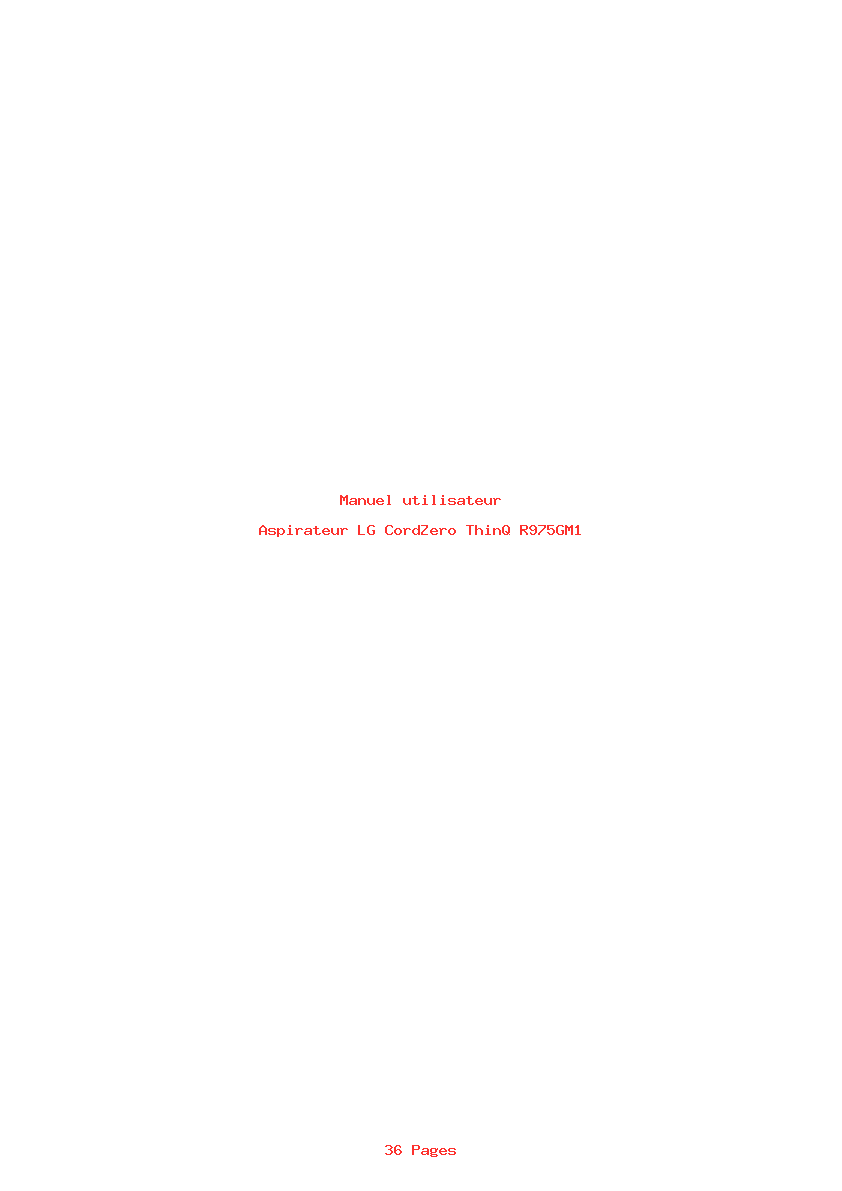 Page 1 de la notice Manuel utilisateur LG CordZero ThinQ R975GM1
