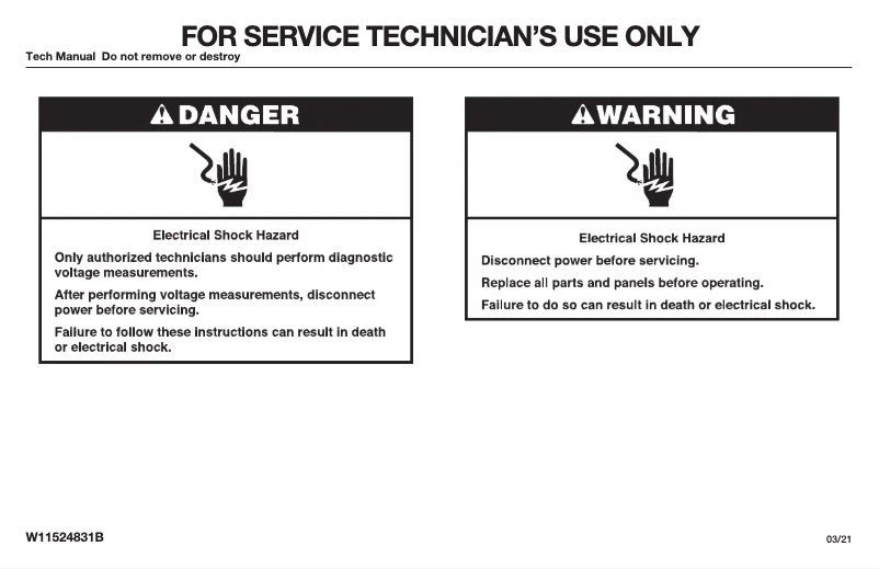 Página 1 del manual Información de garantía Whirlpool WFE550S0LZ