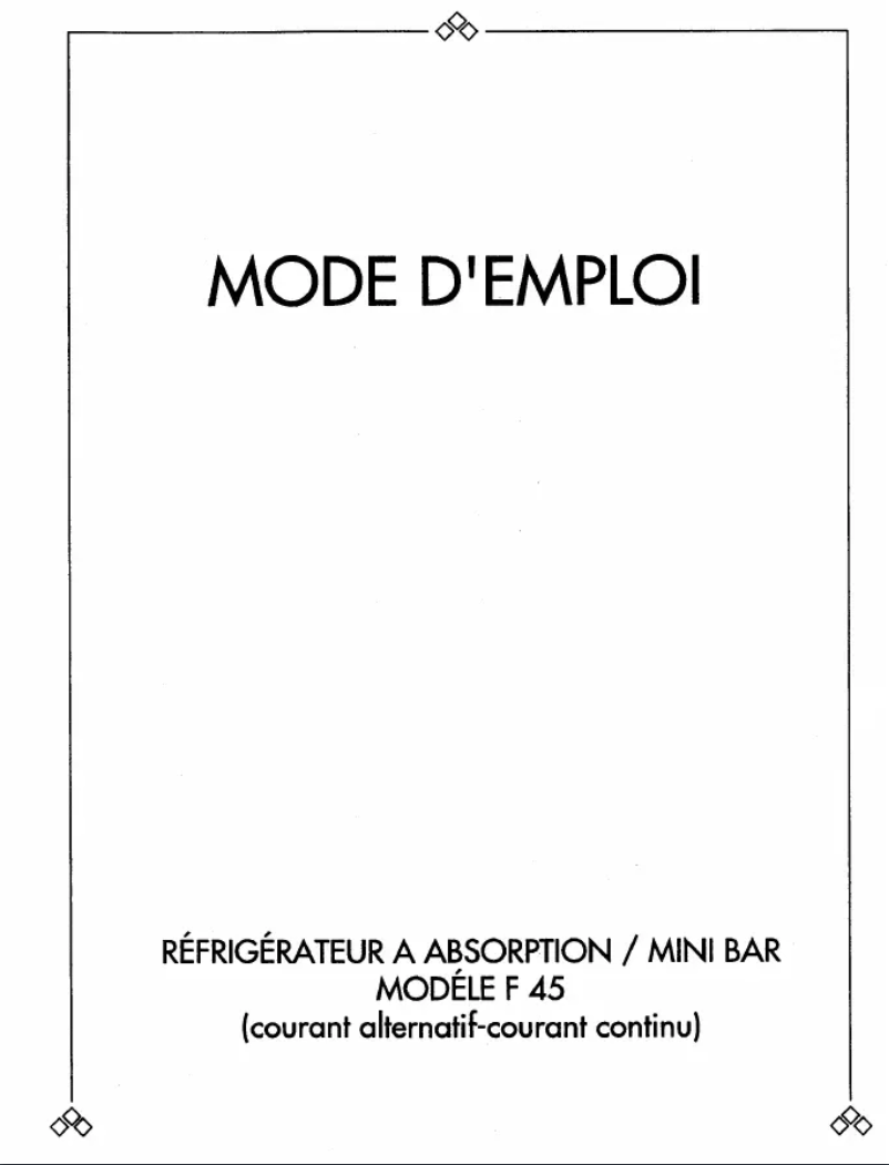 Image de la première page du manuel de l'appareil F45