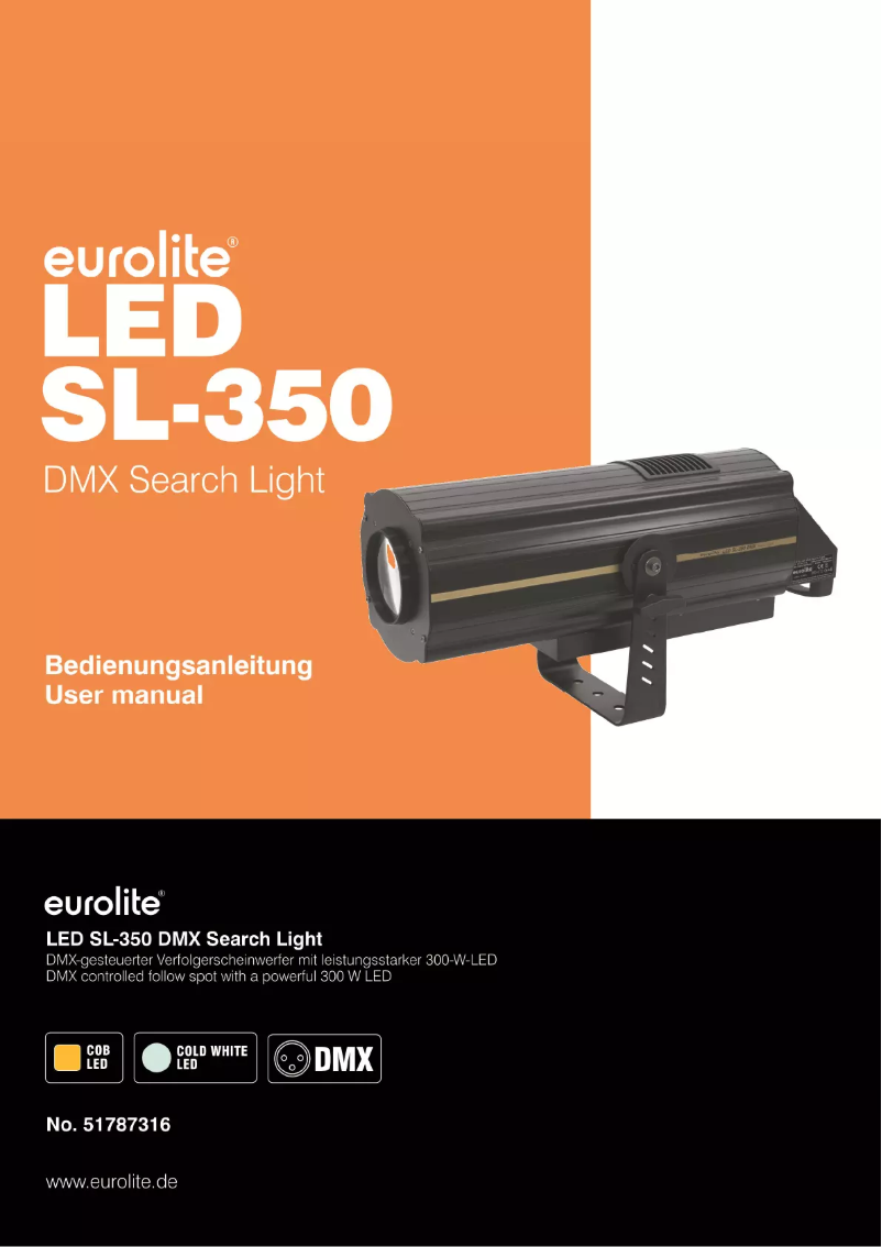 Page 1 of the manual User Manual Eurolite LED SL-350