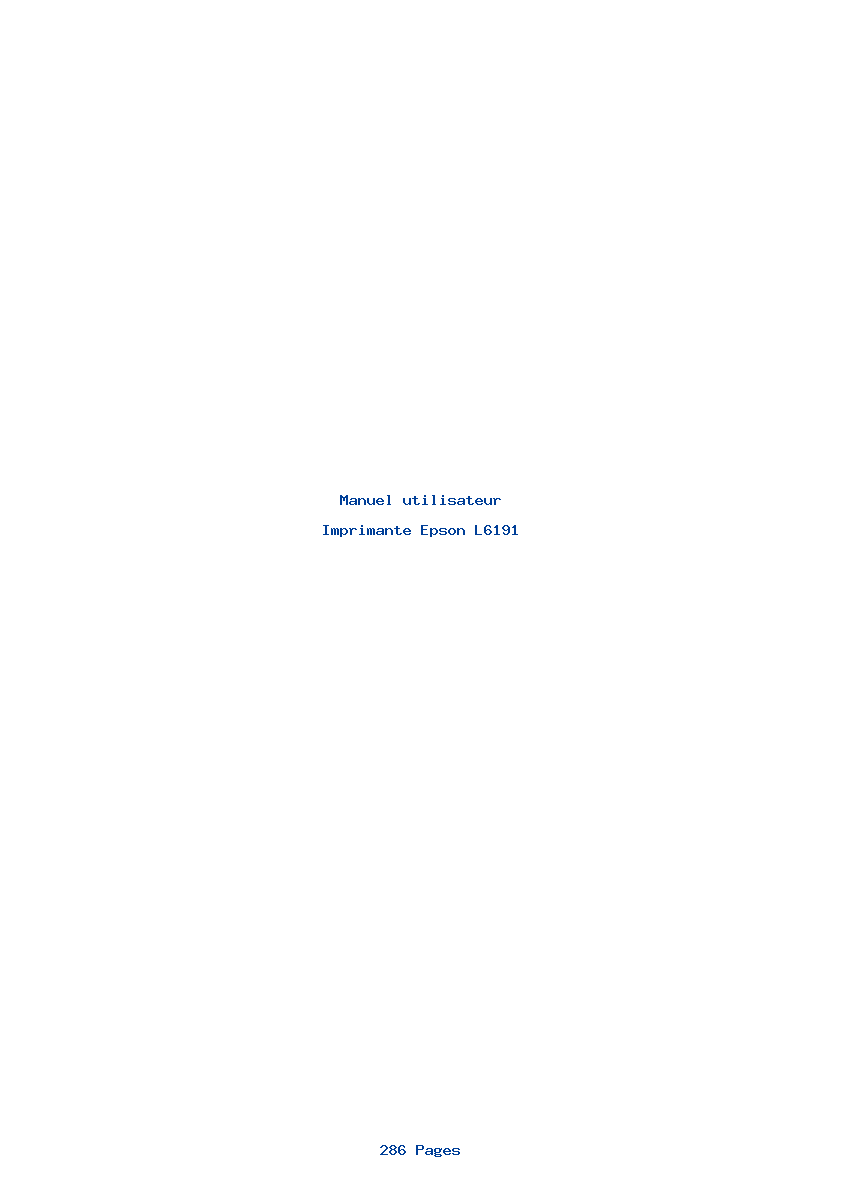 Page 1 de la notice Manuel utilisateur Epson L6191