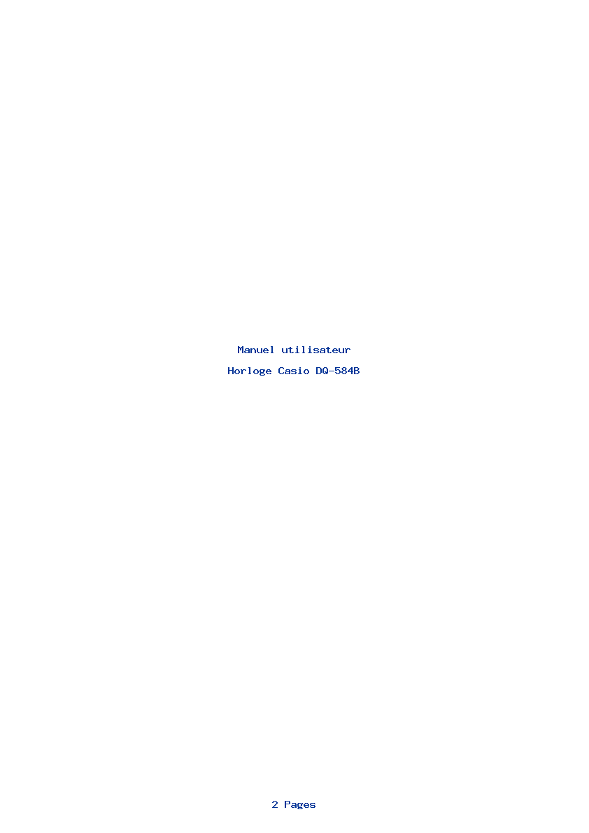 Page 1 de la notice Manuel utilisateur Casio DQ-584B
