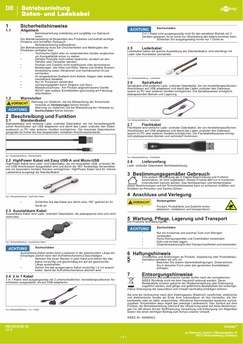 Page 1 of the manual User Manual Goobay 44183