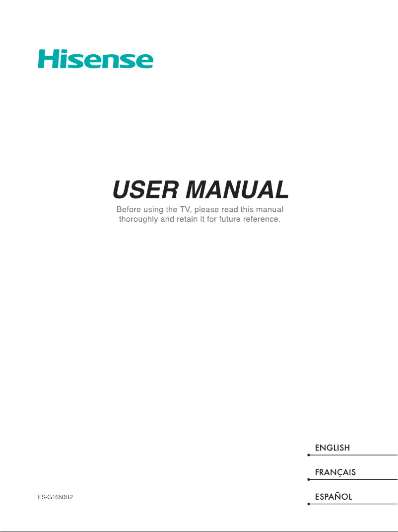 Page 1 de la notice Manuel utilisateur Hisense 43H6D