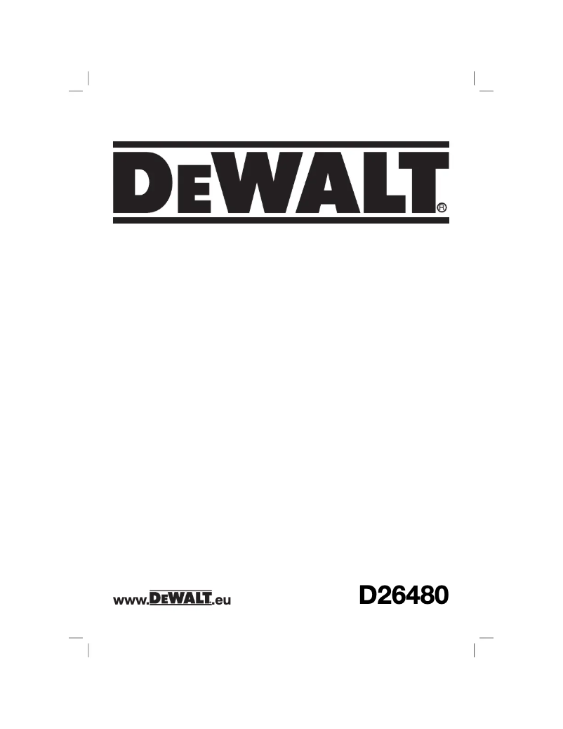 Page 1 de la notice Manuel utilisateur DeWalt D26480