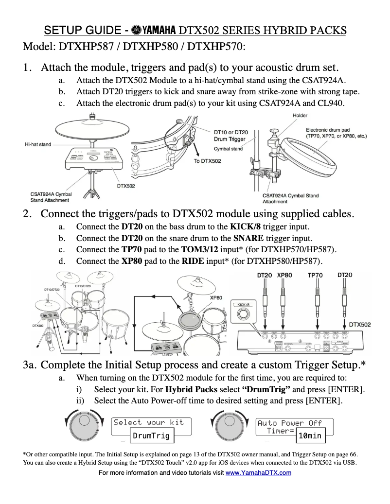 Page 1 de la notice Manuel utilisateur Yamaha DTXHP580