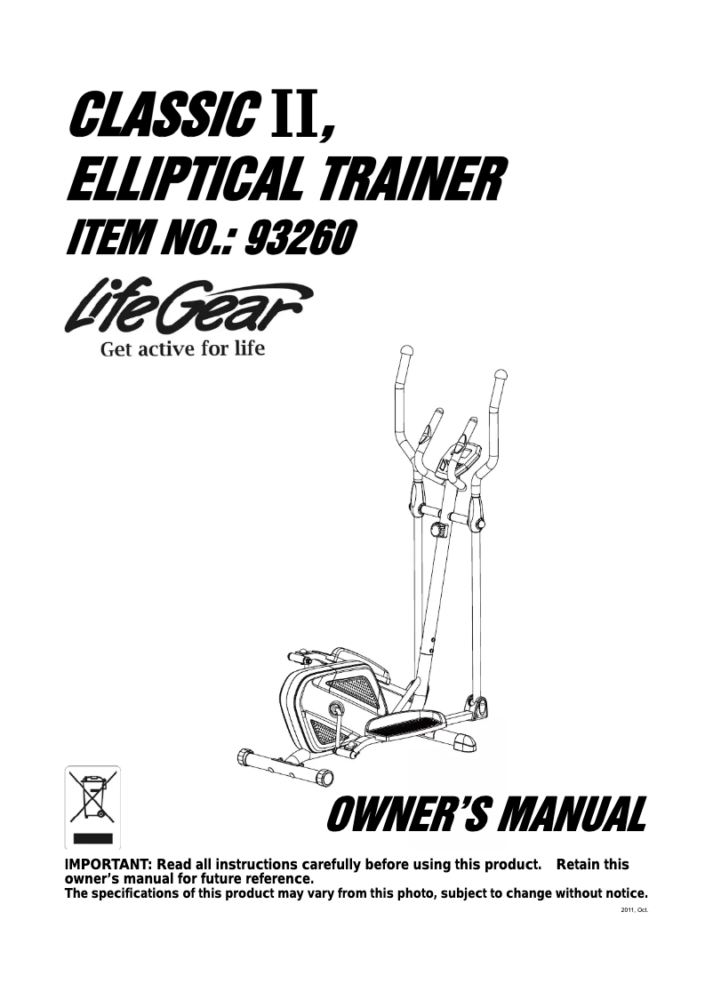 Página 1 del manual Manual de usuario Life Gear Classic II 93260