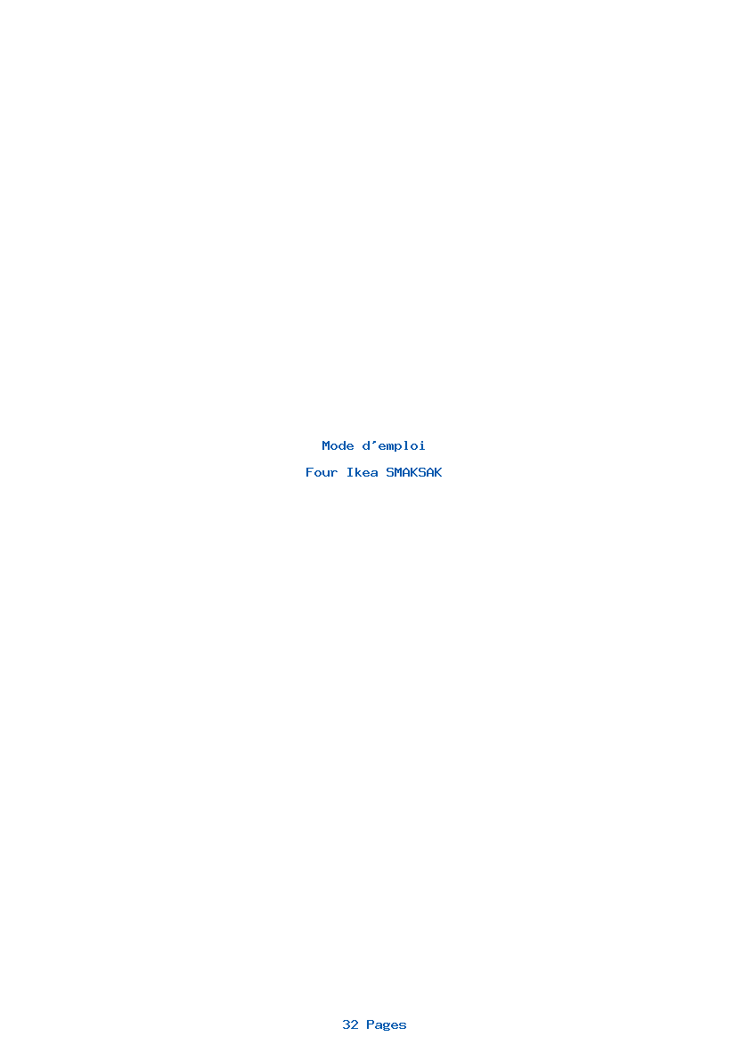 Page 1 de la notice Mode d'emploi Ikea SMAKSAK