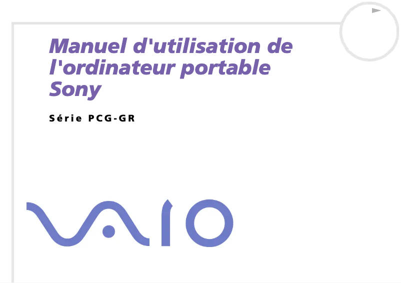 Page 1 de la notice Manuel utilisateur Sony Vaio PCG-GR414SP