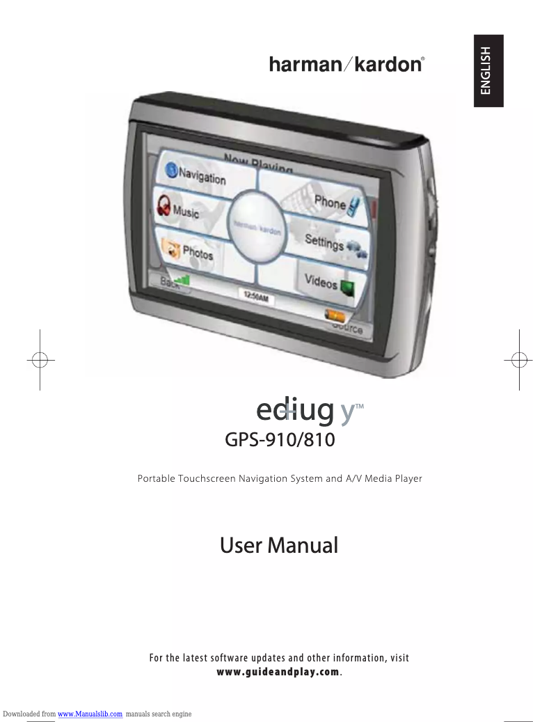Page 1 de la notice Manuel utilisateur Harman Kardon GPS-910
