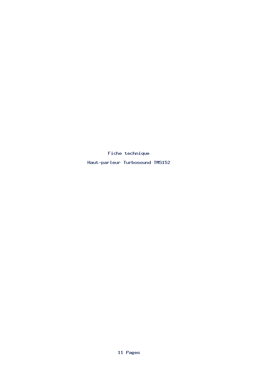 Page 1 de la notice Fiche technique Turbosound TMS152