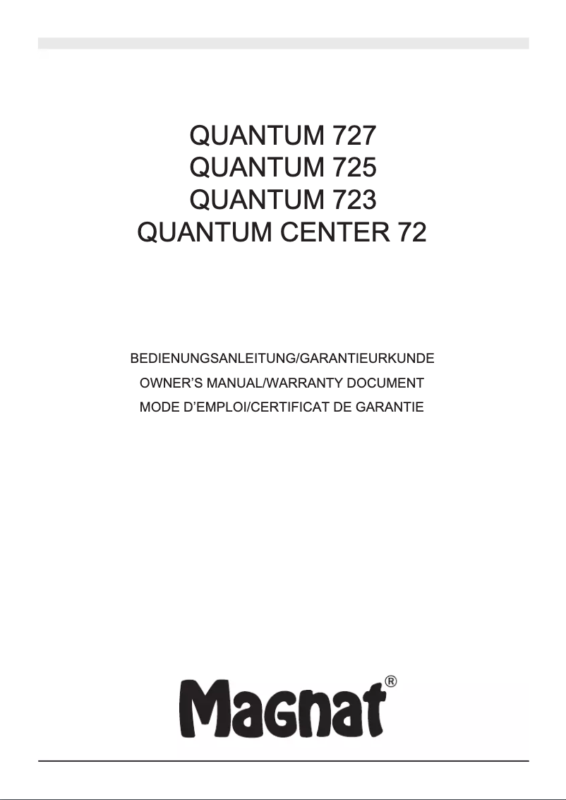 Page 1 de la notice Manuel utilisateur Magnat QUANTUM 727