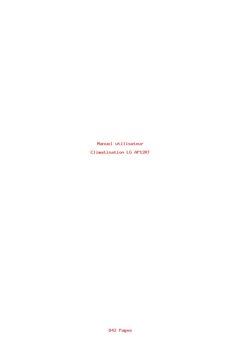 Page 1 de la notice Manuel utilisateur LG AP12RT