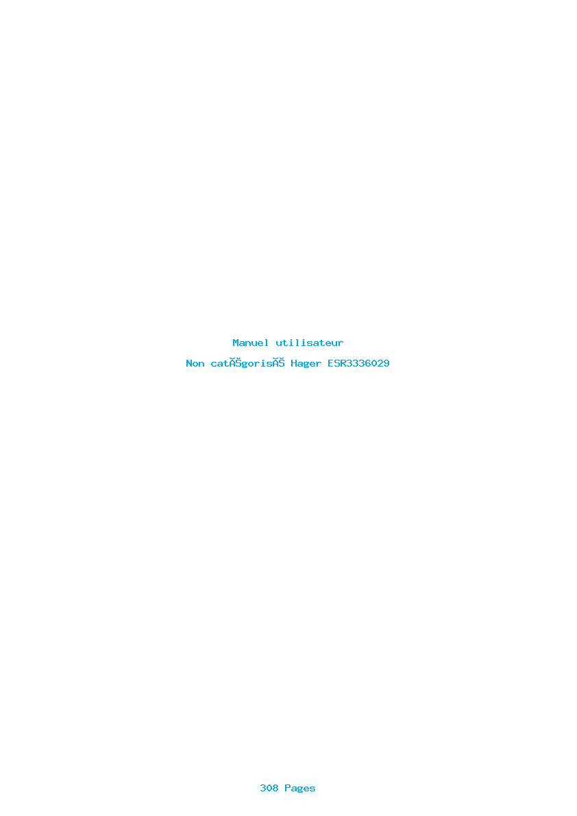 Page 1 de la notice Manuel utilisateur Hager ESR3336029