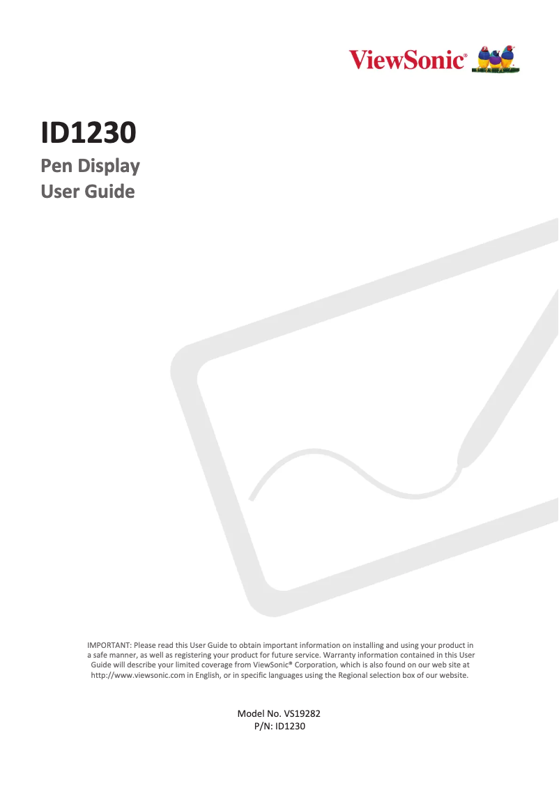 Page 1 de la notice Manuel utilisateur Viewsonic ID1230