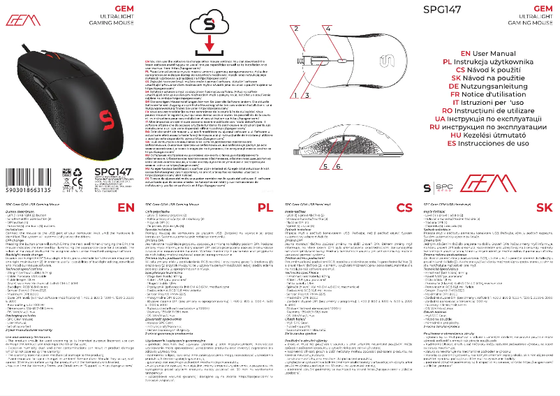 Page 1 de la notice Manuel utilisateur SPC GEM SPG147