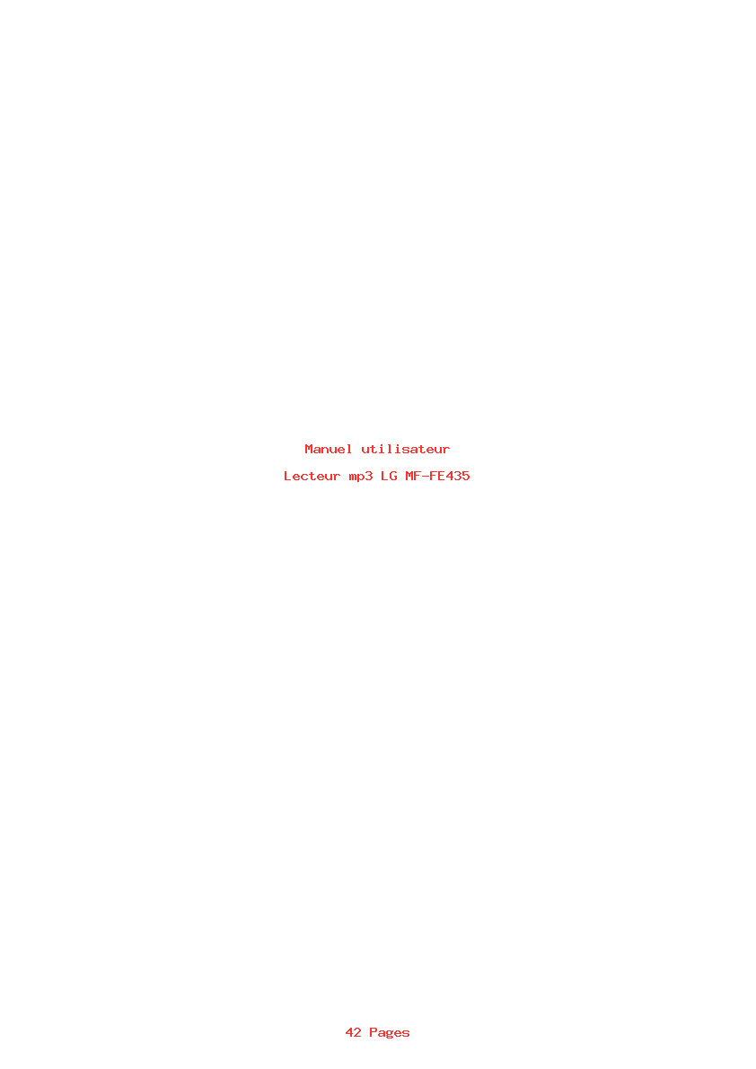 Page 1 de la notice Manuel utilisateur LG MF-FE435