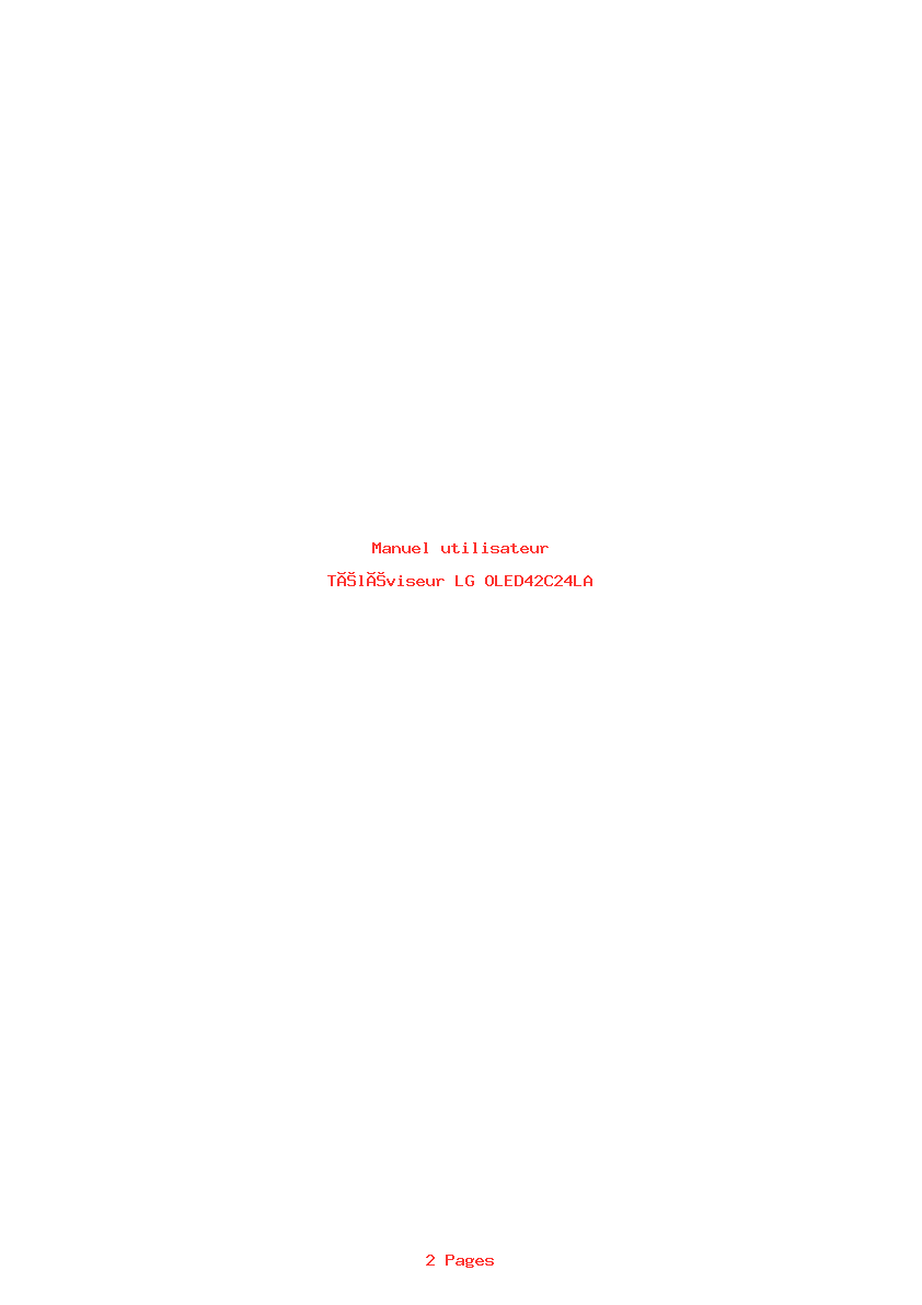 Page 1 de la notice Manuel utilisateur LG OLED42C24LA