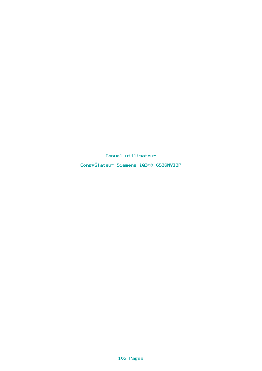 Page 1 de la notice Manuel utilisateur Siemens iQ300 GS36NVI3P