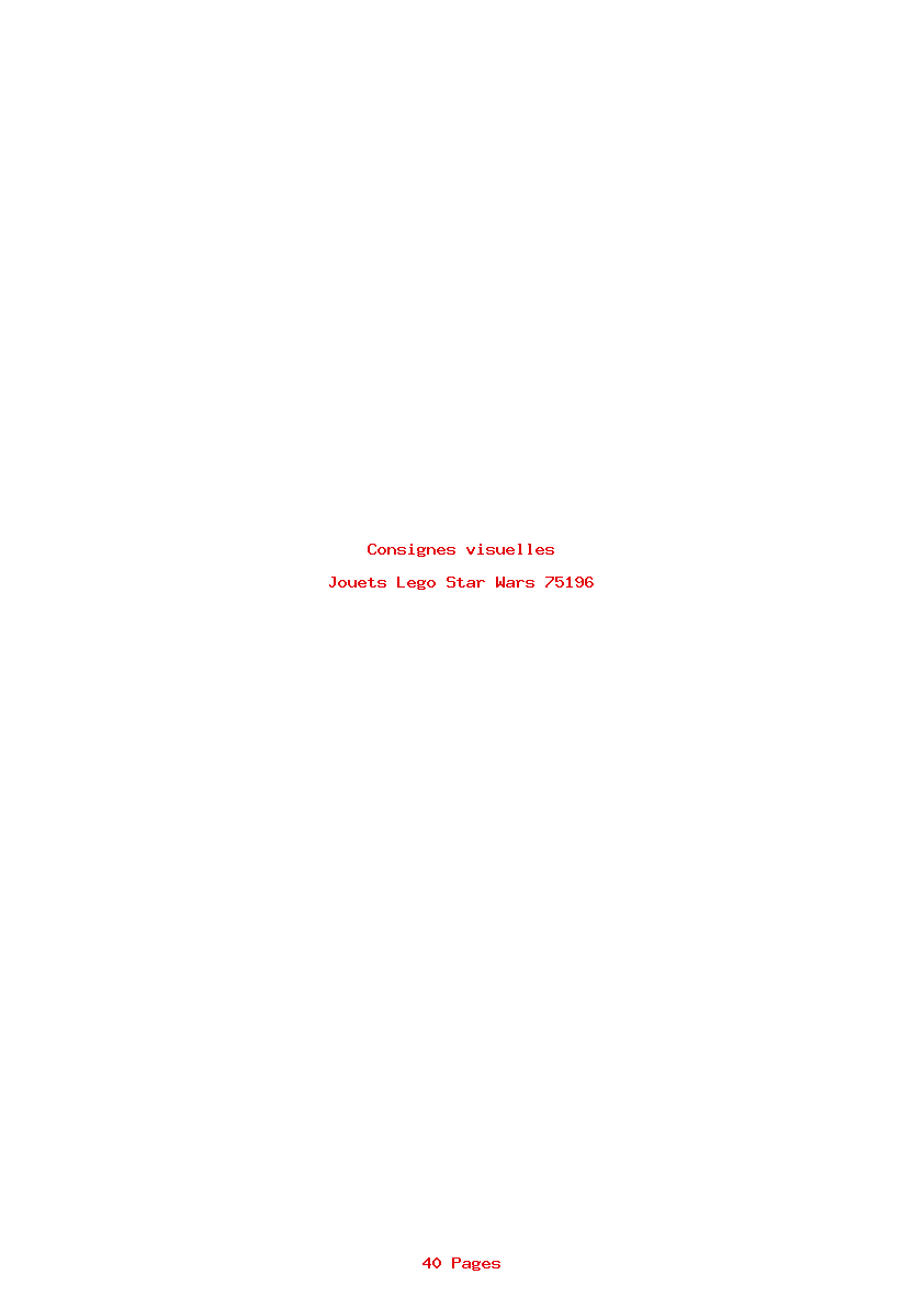 Page 1 de la notice Consignes visuelles Lego Star Wars 75196