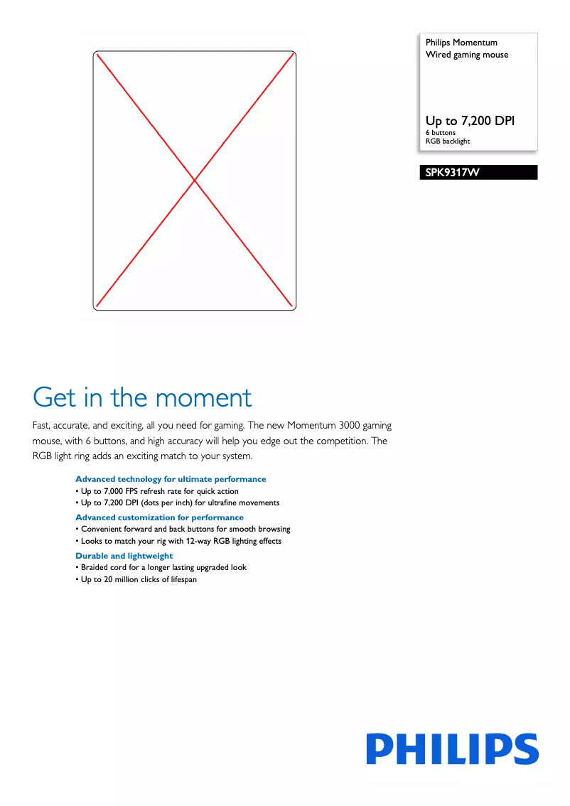 Page 1 de la notice Fiche technique Philips SPK9317