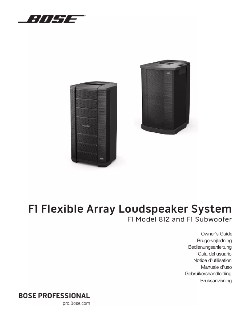 Image de la première page du manuel de l'appareil F1 Subwoofer