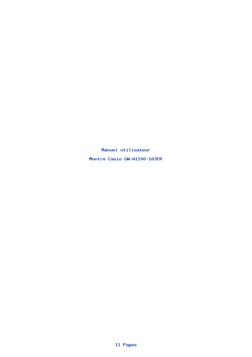 Page 1 de la notice Manuel utilisateur Casio GW-A1100-1A3ER
